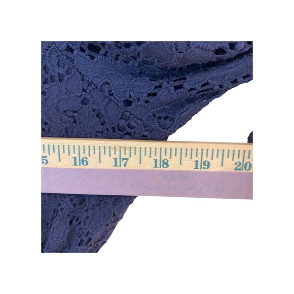 Laundry‎ by Shelli Segal Dress Medium Blue Crochet Lace Bell Sleeve Square Neck - Picture 6 of 7